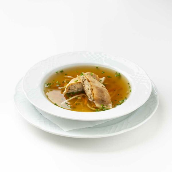 Meat strudel soup